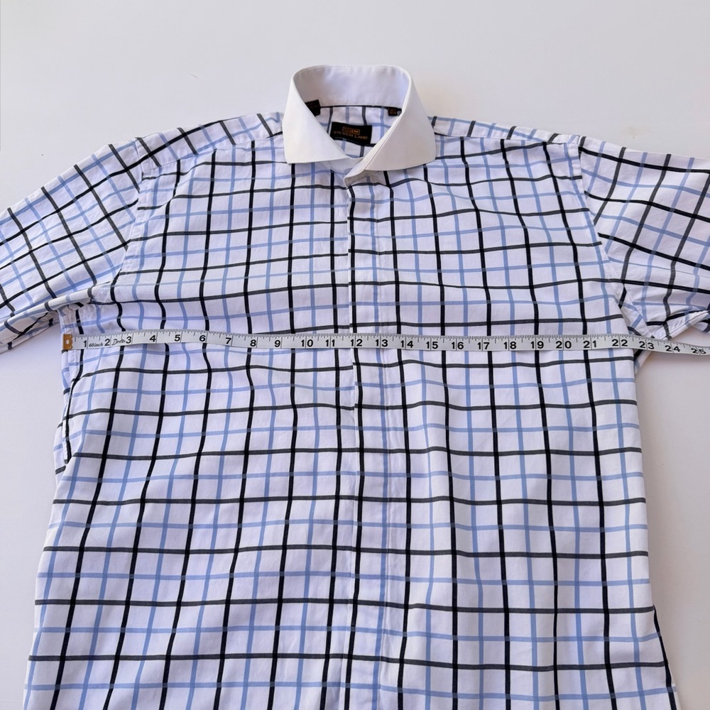 Men’s Designer Steven Land Dress Shirt Size Large 16 34/35 French Cuffs - Picture 7 of 9